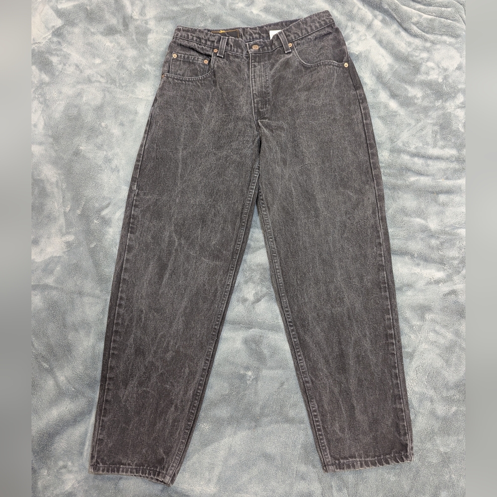 Vtg 95' Levi's 560 Loose Fit Taper Leg Black Stone Wash Jeans 34x30 Women's 12